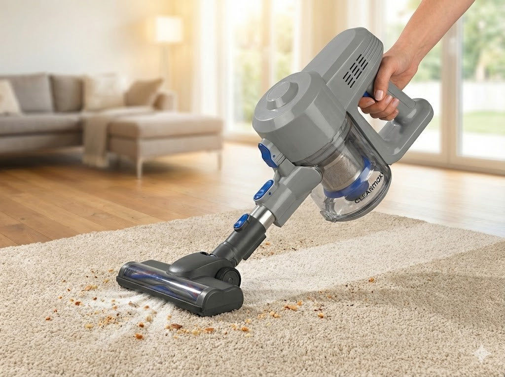 CLEANmaxx Akku-Hand- & Bodenstaubsauger – Zyklontechnologie, kraftvoll & leicht